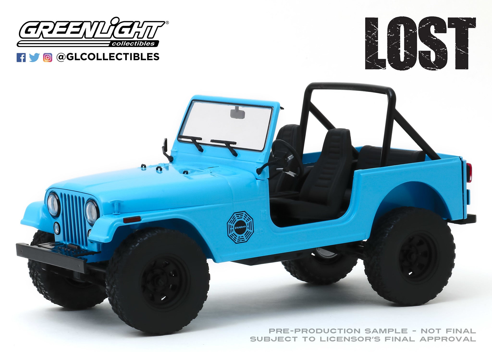 GreenLight 1:18 Artisan Collection - Lost (2004-10 TV Series) - 1977 Jeep CJ-7 Dharma Jeep 19064