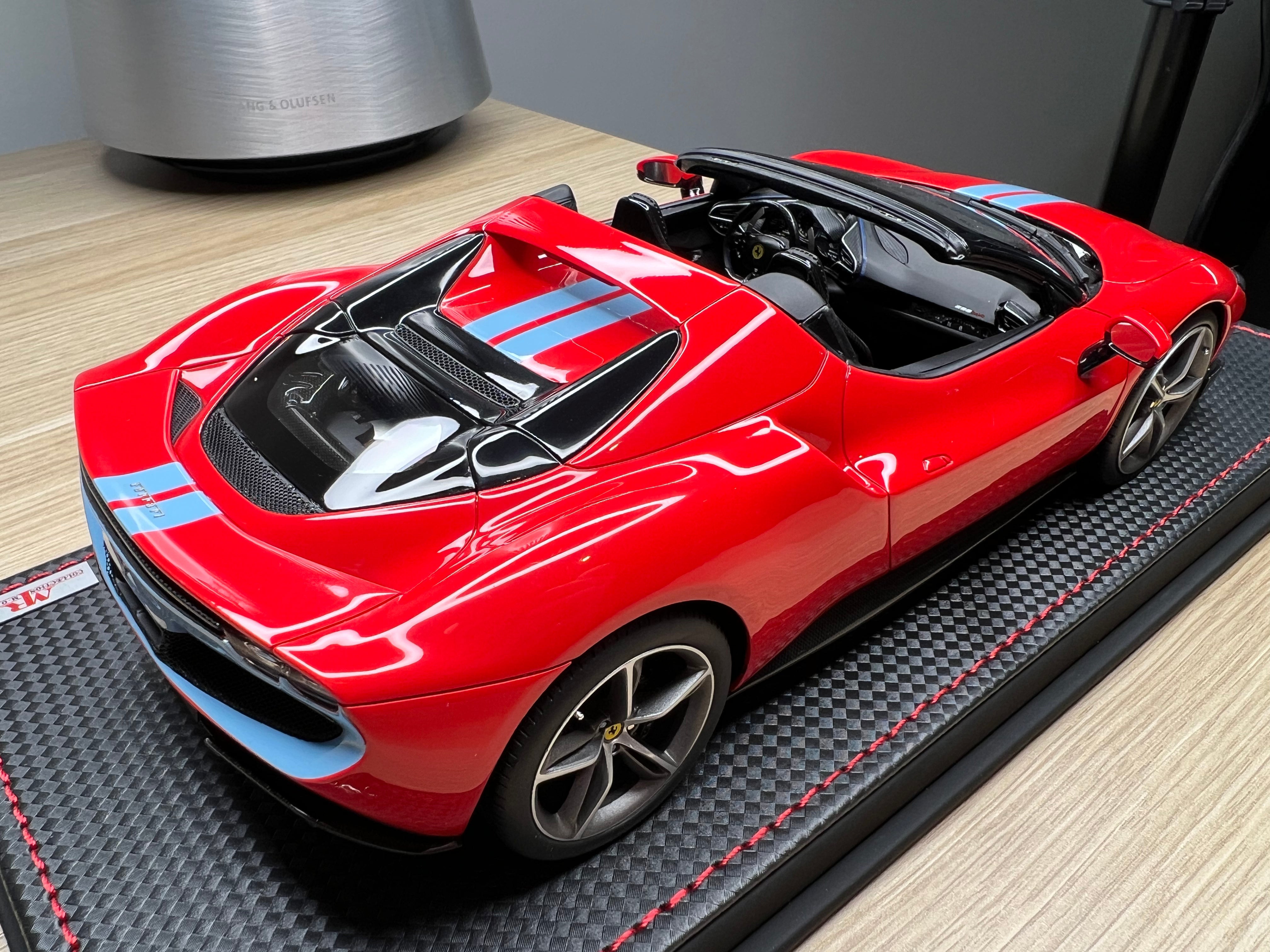 Ferrari 296 GTS - Rosso Scuderia/Azzurro La Plata Livery with Assetto Fiorano - 1:18