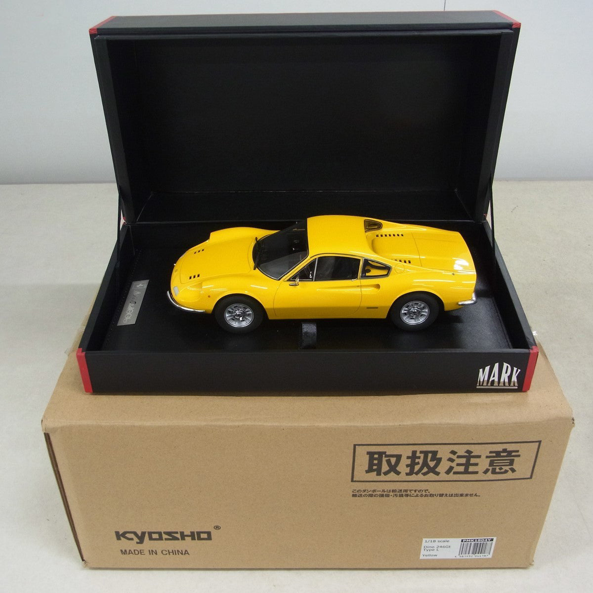 Kyosho 1:18 Ferrari Dino 246 GT Type L Yellow PMK1804Y