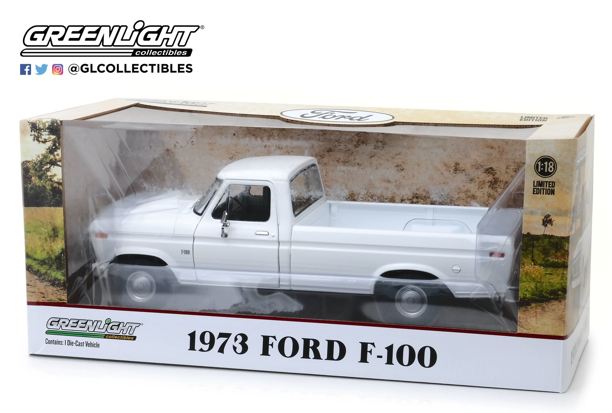 GreenLight 1:18 1973 Ford F-100 - White 13536
