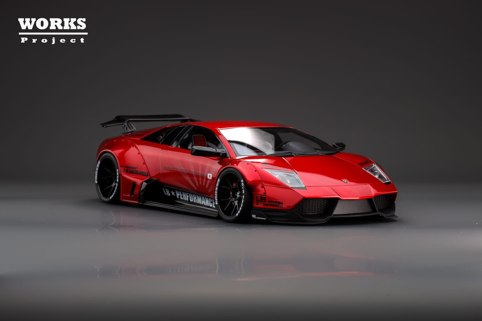 WORKS Project 1:18 Lamborghini Murcielago LB-WORKS in Chrome Red