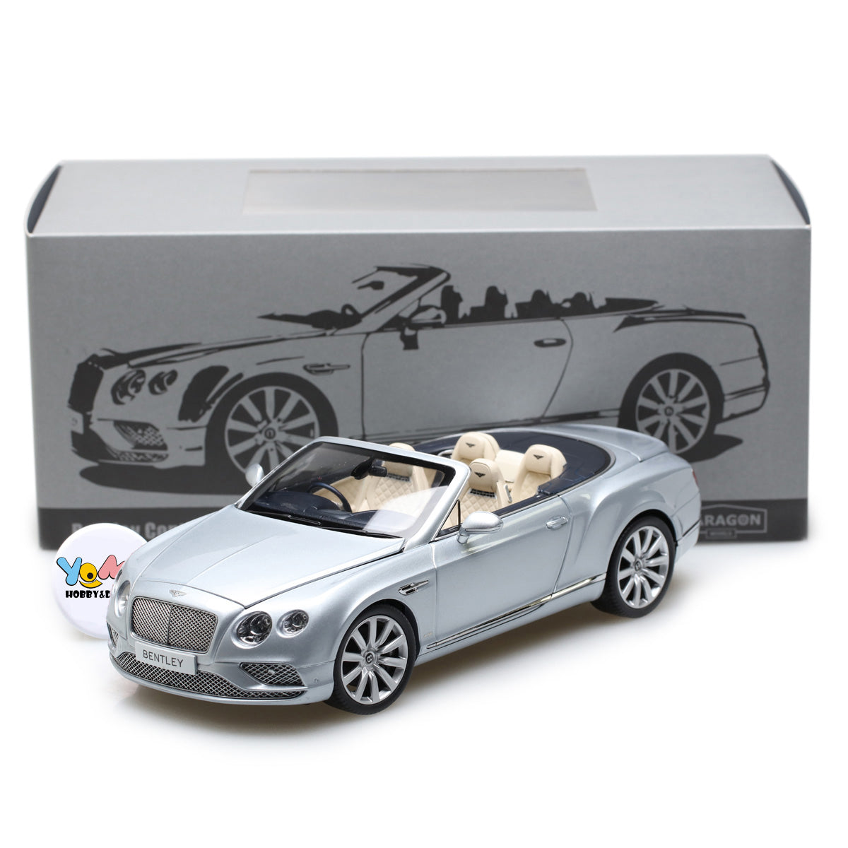 Paragon 1:18 2016 Bentley Continental GT Convertible Silver PA-98231