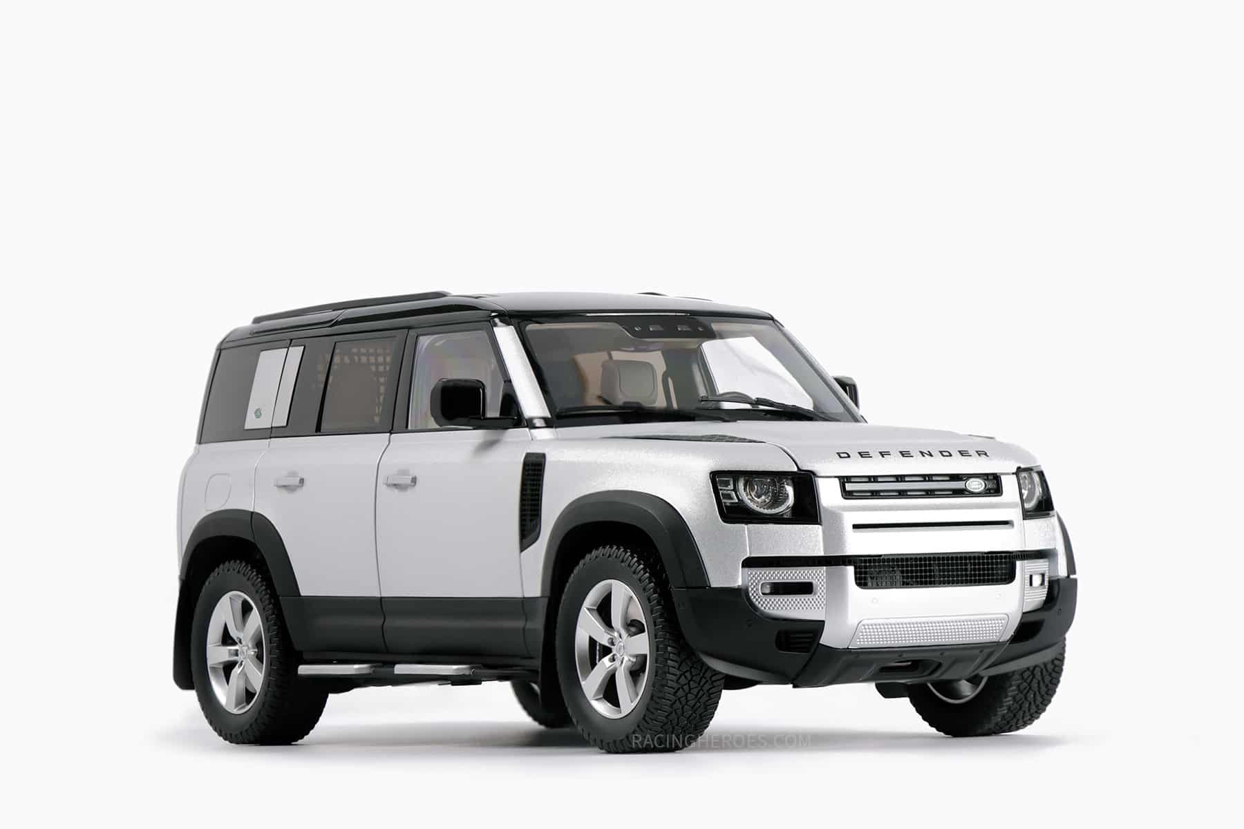 Land Rover Defender 110 2020 Satin Indus Silver 1:18 by Almost Real