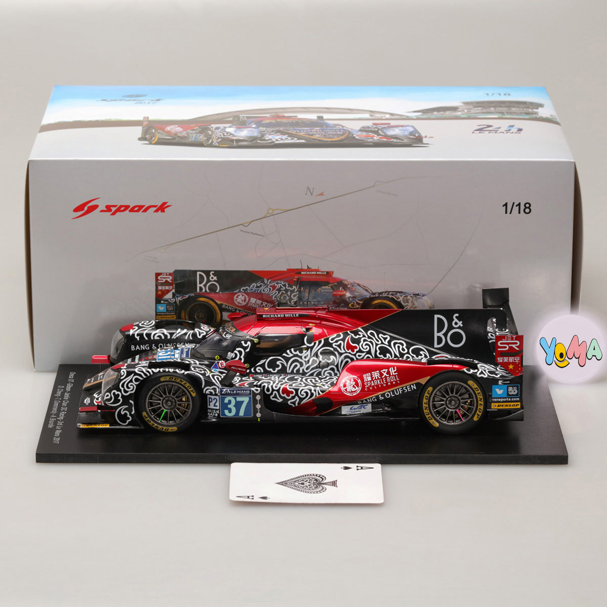 Spark 1:18 Oreca 07 Gibson #37 Jackie Chan DC Racing 3rd Le Mans 2017 18S336