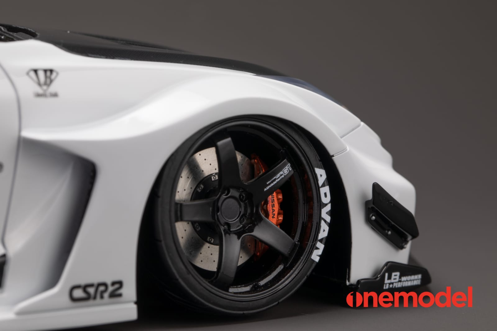 One Model 1:18 Nissan 35GT-RR LBWK Silhouette Works with Carbon Bonnet