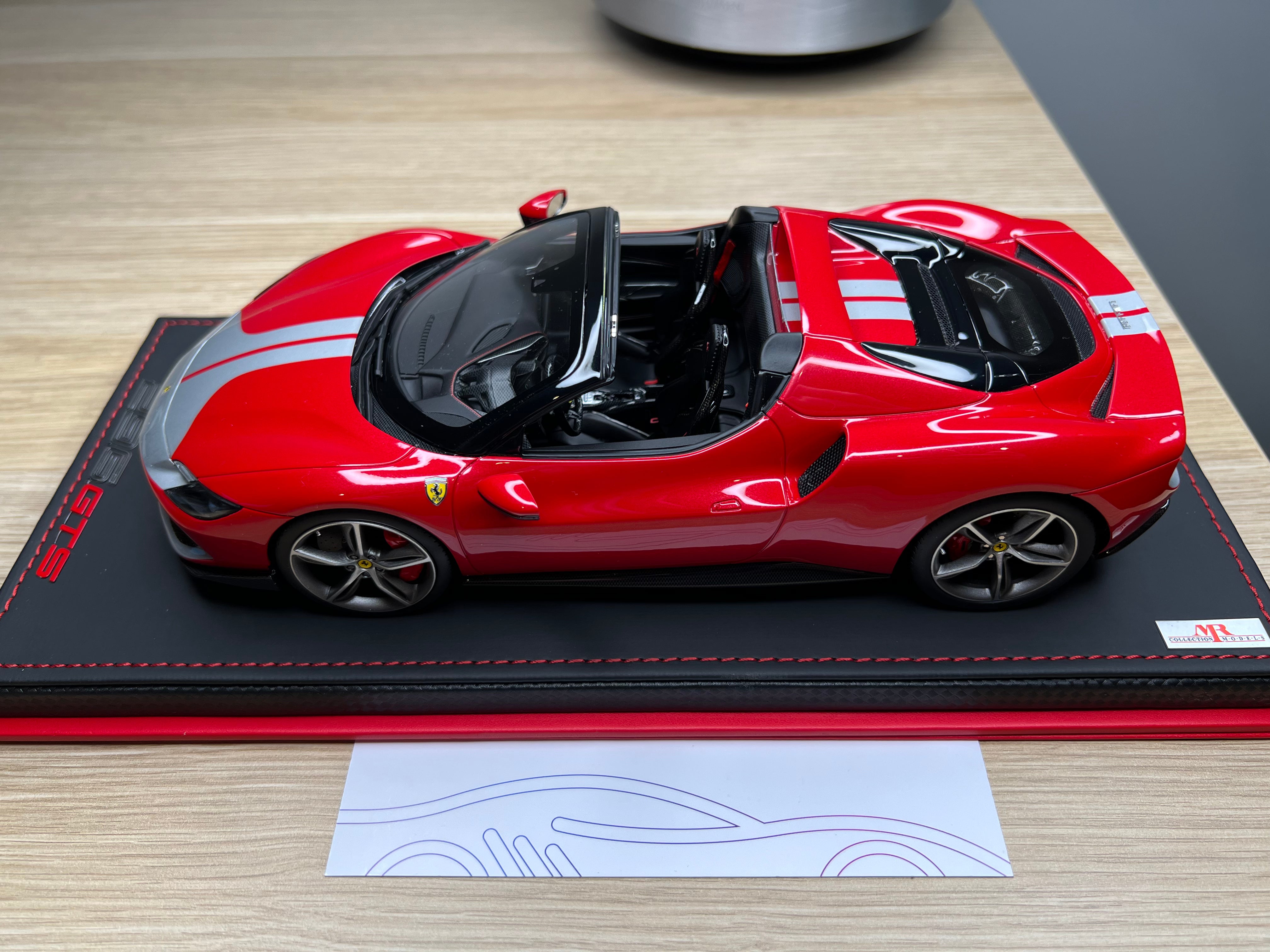 Ferrari 296 GTS - Rosso Imola with Assetto Fiorano in Argento Nurburgring - 1:18