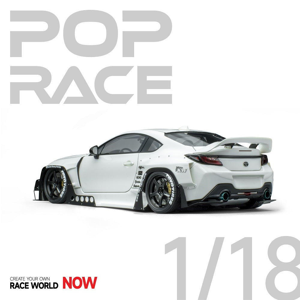 *PREORDER* Pop Race 1/18 Toyota GR 86 PANDEM Rocket Bunny in White