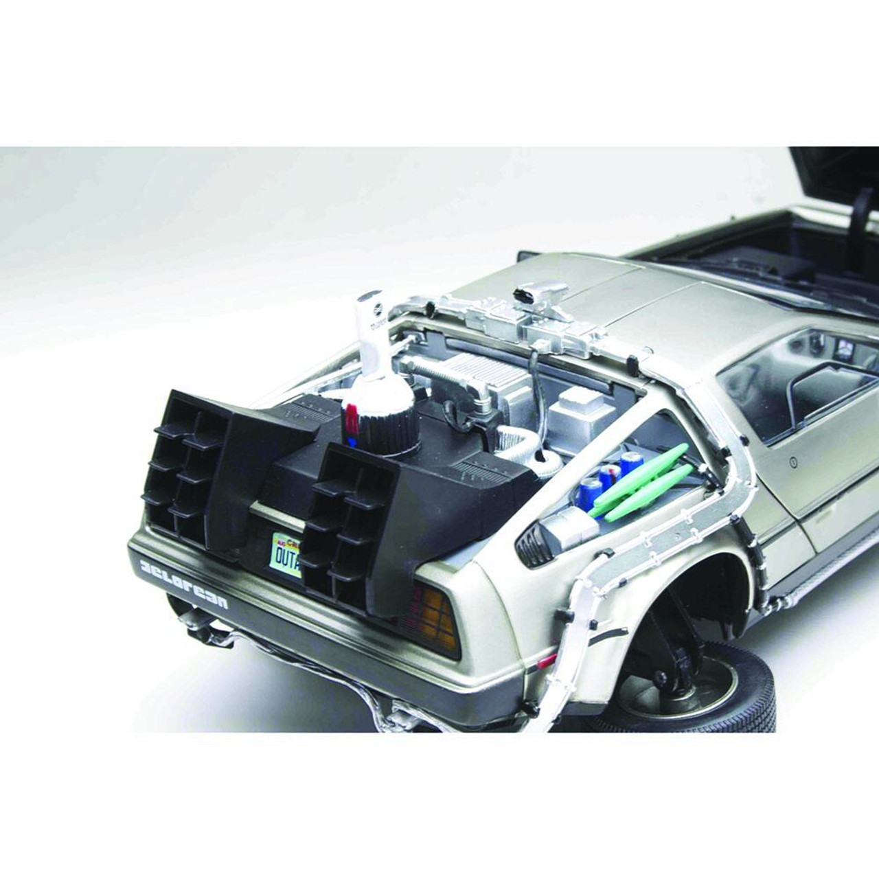 Back to the Future Part II - DeLorean Time Machine (Stainless Steel) 1:18 Scale Diecast Replica Model