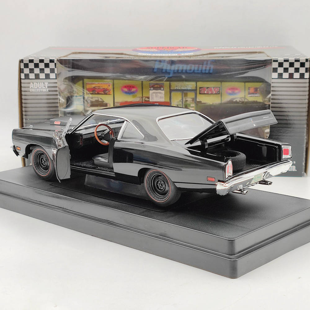 Supercar Collectibles 1/18 1969 1/2 Plymouth Roadrunner  #29554PDiecast Model Car Limited Edition Collection Auto Toys Black Gift