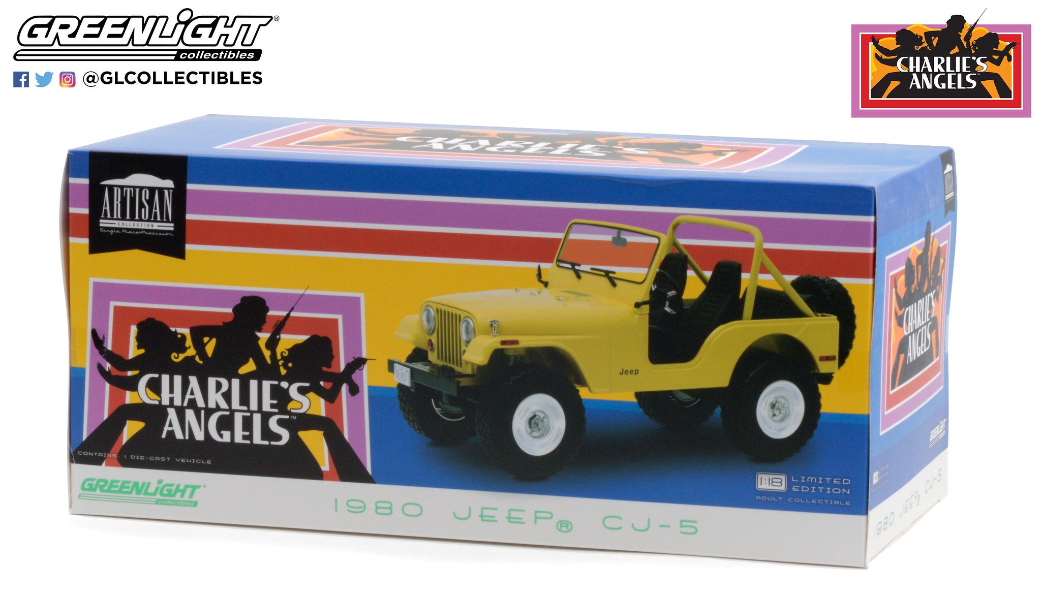 GreenLight 1:18 Artisan Collection - Charlie s Angels (1976-81 TV Series) - 1980 Jeep CJ-5 19078