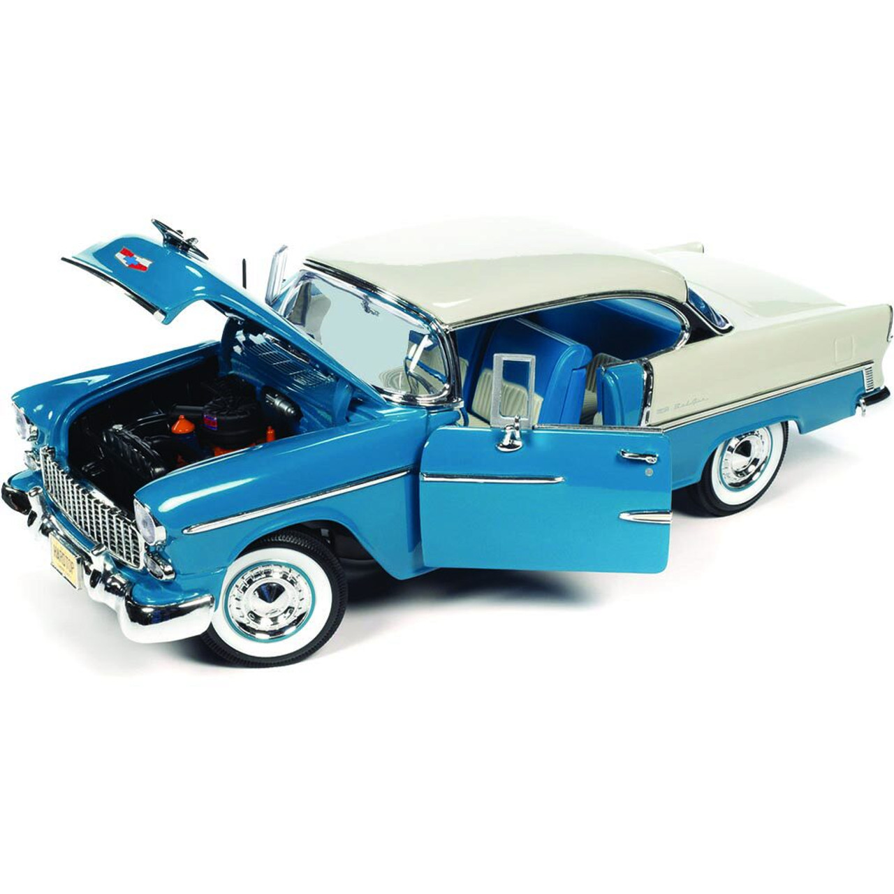 1955 Bel Air Hardtop (Hemmings) - Skyline Blue & India Ivory 1:18 Scale Diecast Replica Model