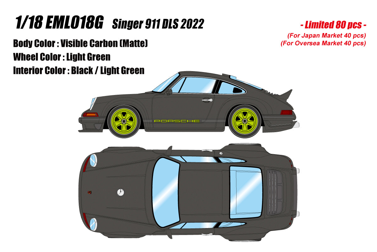 *PREORDER* Make Up Co., Ltd / Eidolon 1:18 Porsche Singer 911 DLS 2022 Matte Visible Carbon