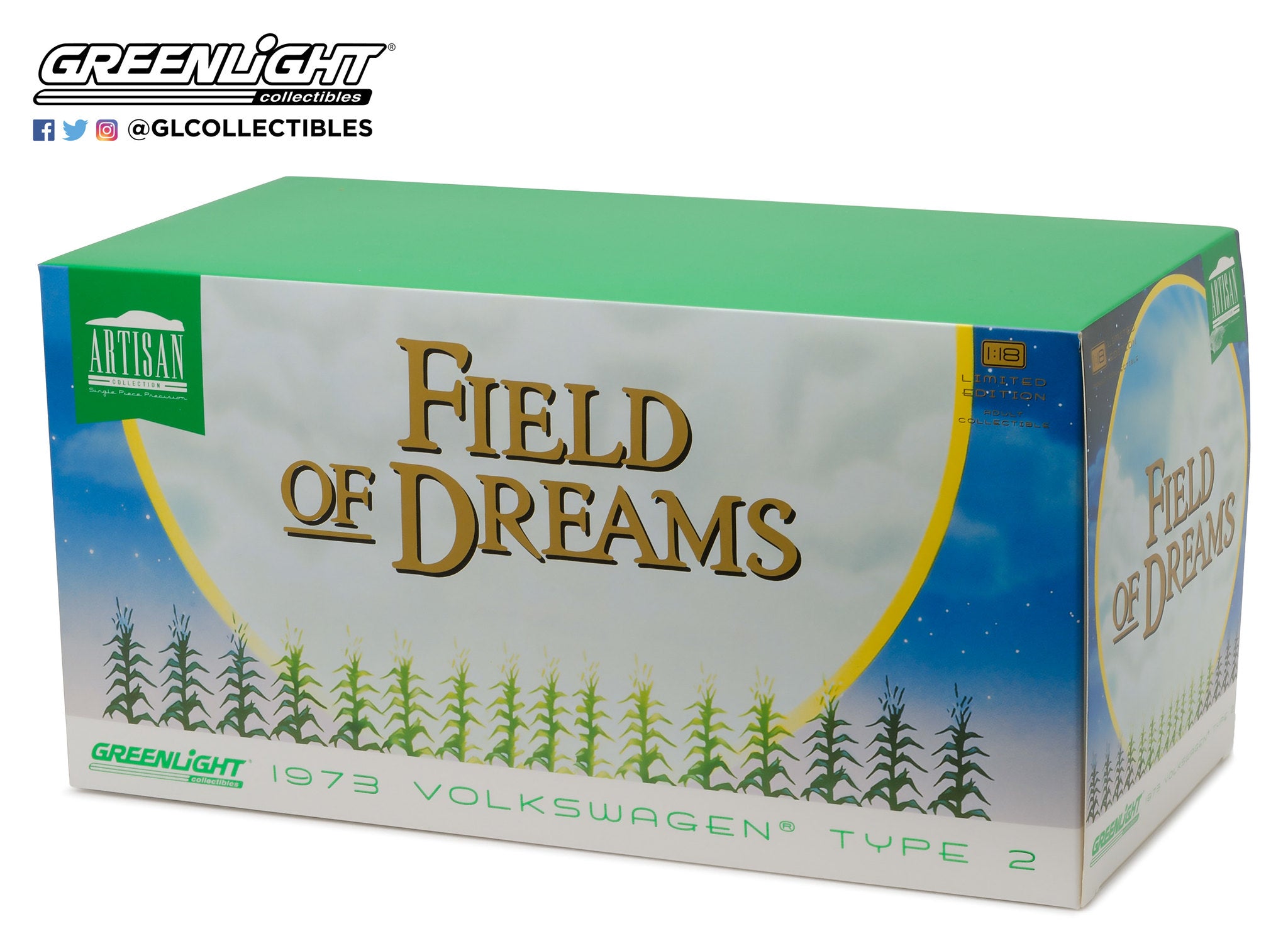 GreenLight 1:18 Artisan Collection - Field of Dreams (1989) - 1973 Volkswagen Type 2 (T2B) Bus 19010