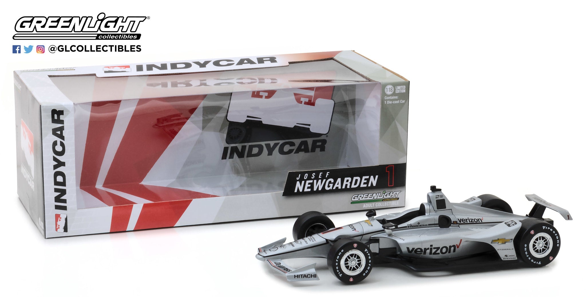 GreenLight 1:18 IndyCar Series 2018 #1 Josef Newgarden / Team Penske, Verizon 11037