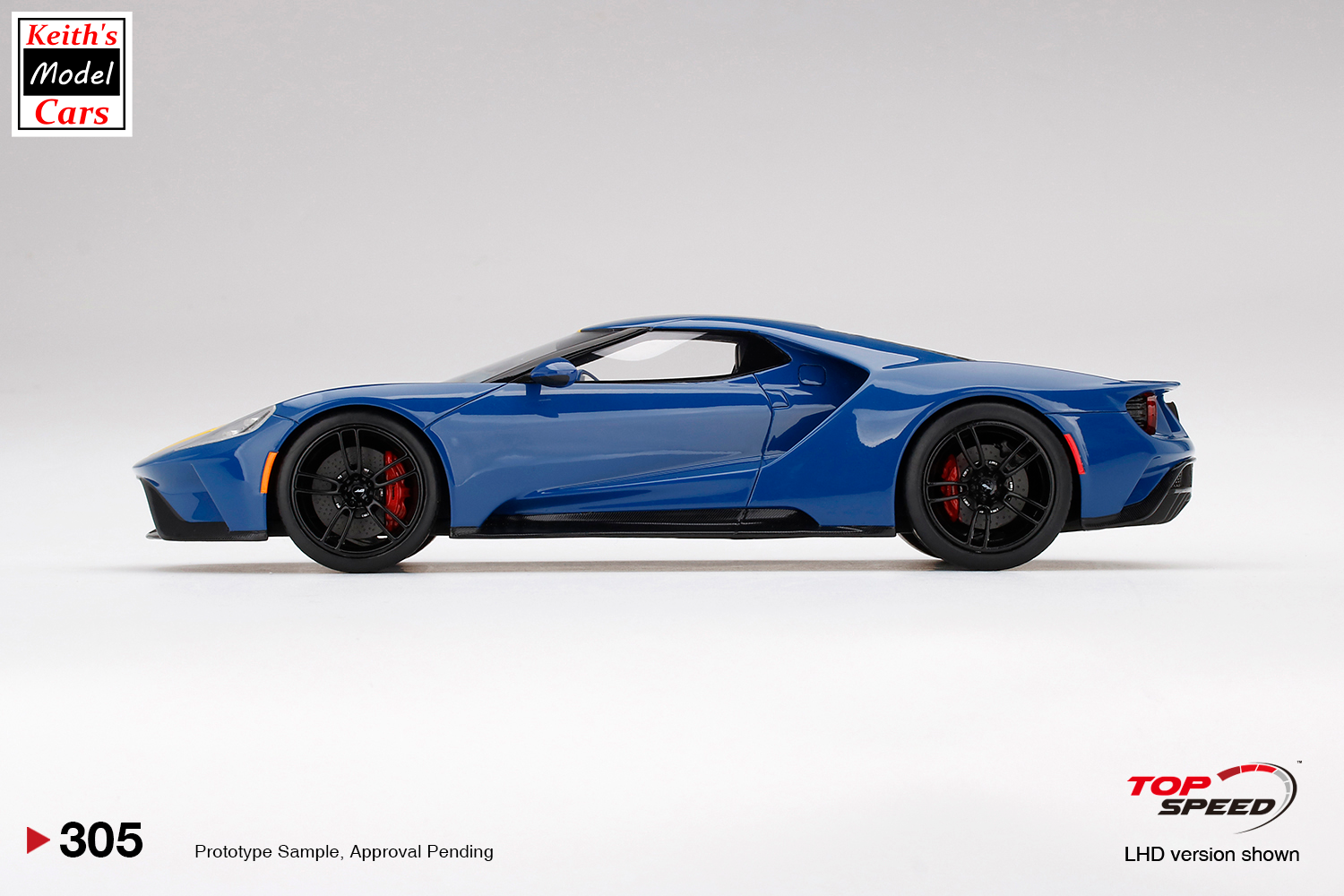 [1/18 Scale] Ford GT in Sunoco Blue with Yellow Stripes, by TopSpeed-Models