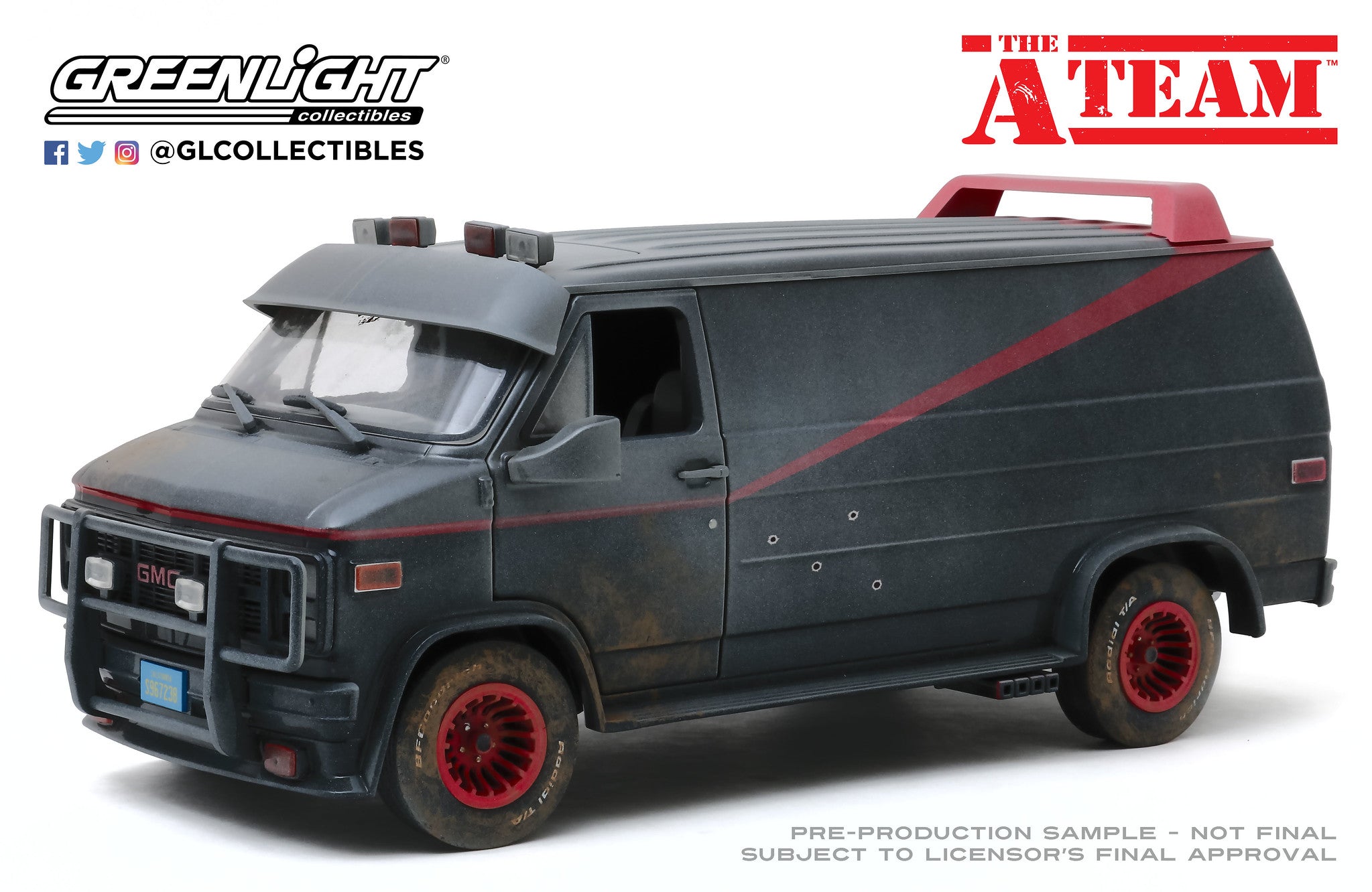 GreenLight 1:18 The A-Team (1983-87 TV Series) - 1983 GMC Vandura (Weathered Version with Bullet Holes) 13567