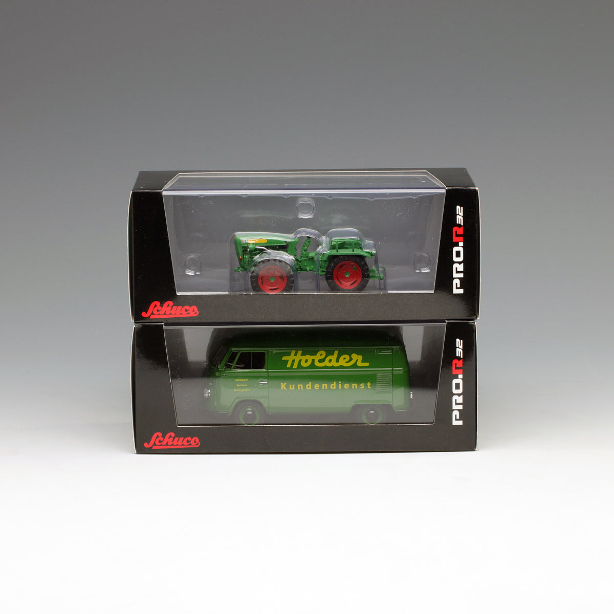 Schuco 1:32 Holder A20 Tractor with Volkwagen T1b 450894100