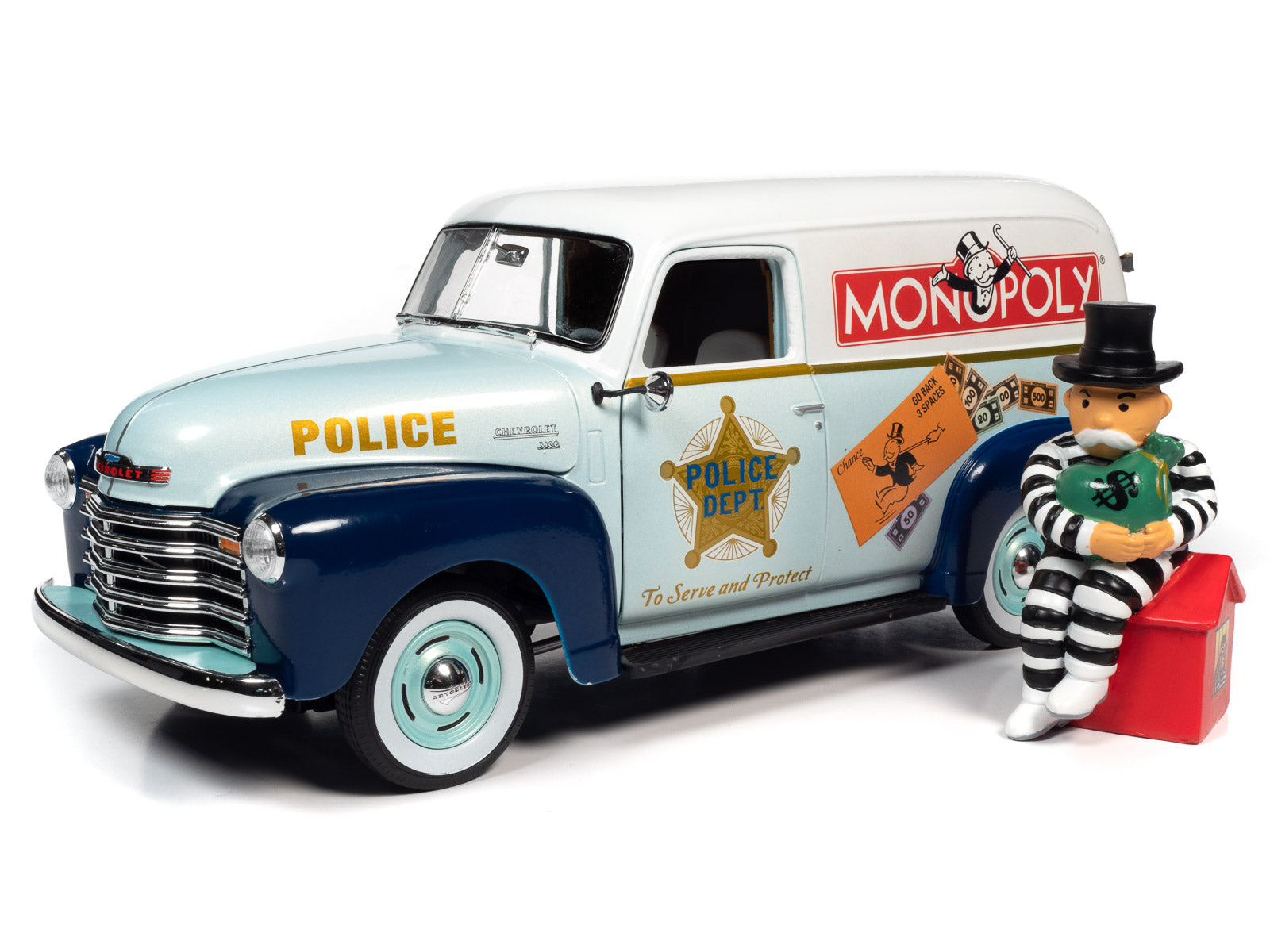 Monopoly 1948 Panel Delivery w/ Resin Figure 1:18 Scale