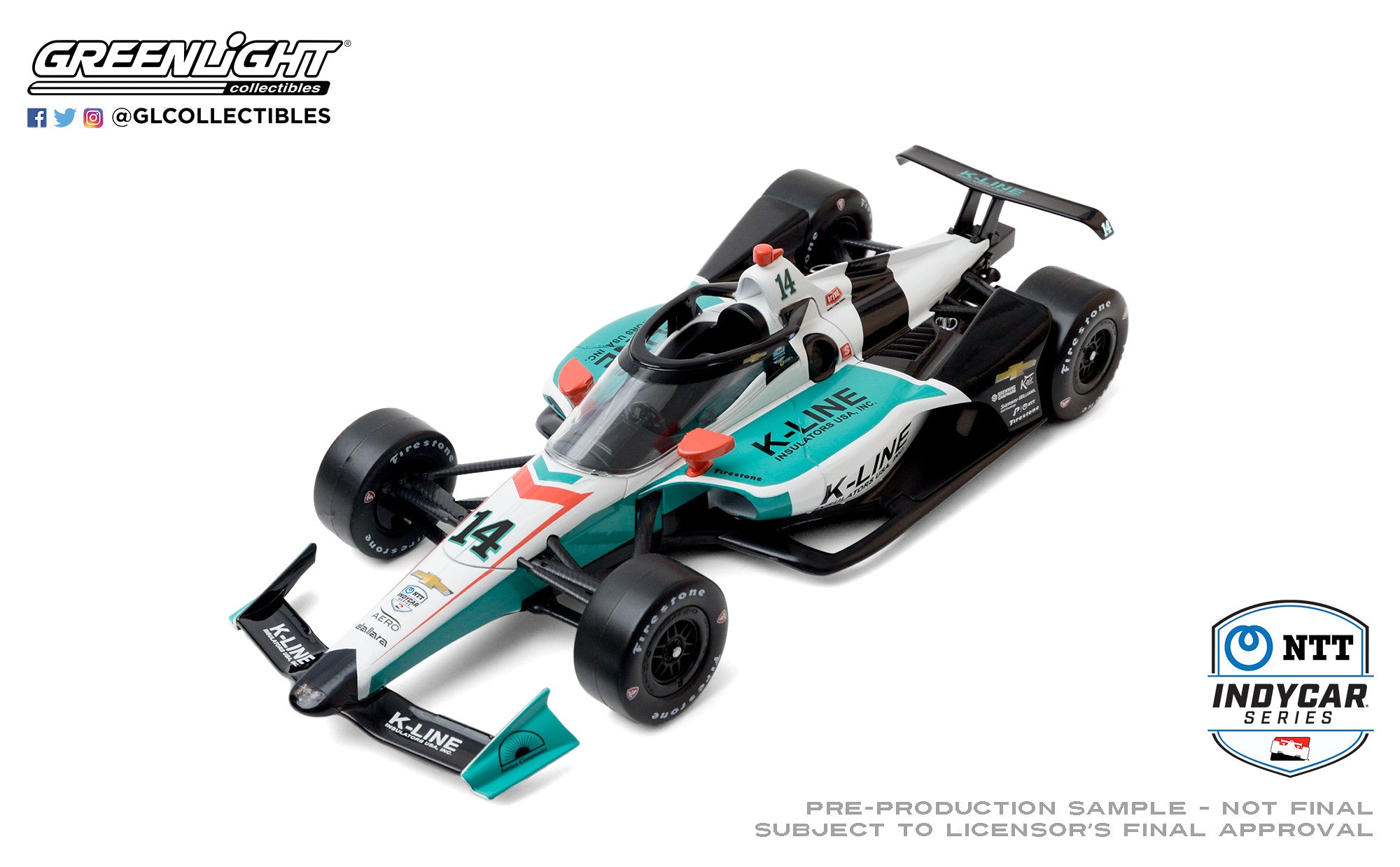 GreenLight 1:18 2020 NTT IndyCar Series - #14 Dalton Kellett / A. J. Foyt Enterprises, K-Line 11095