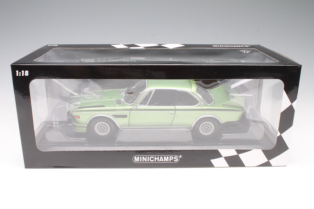 Minichamps 1:18 1975 BMW 3.0 CSL (E9) Coupe green metallic w/stripes 180029024