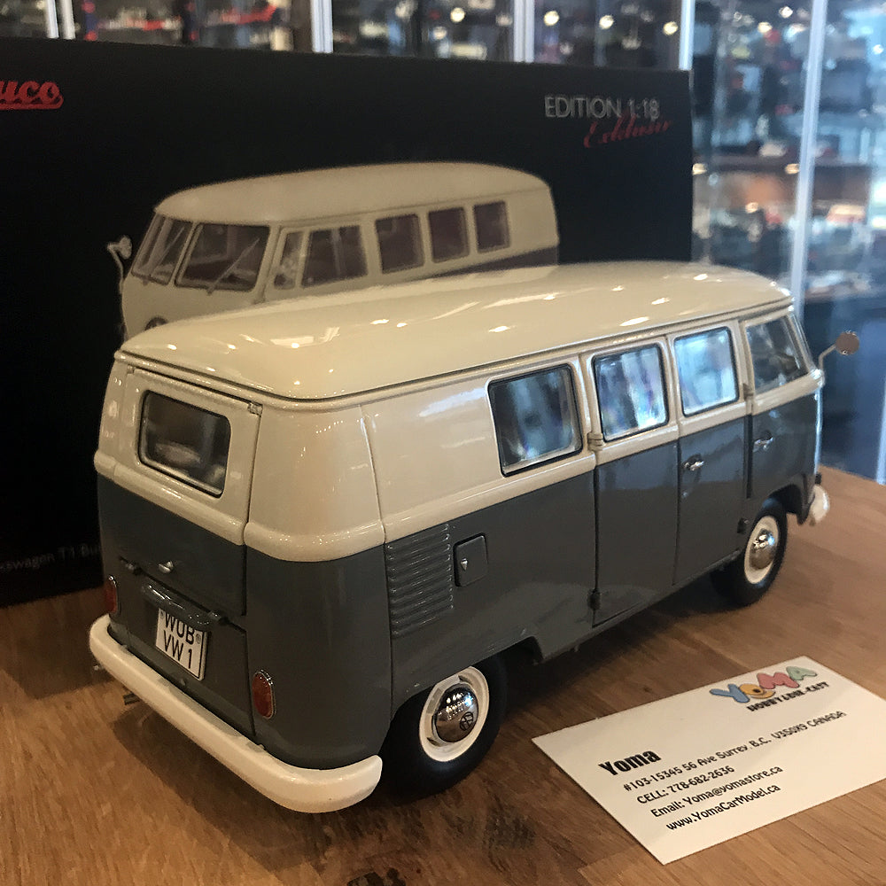 Schuco 1:18 Volkswagen VW T1 Bus Pearl White/Grey 450037500