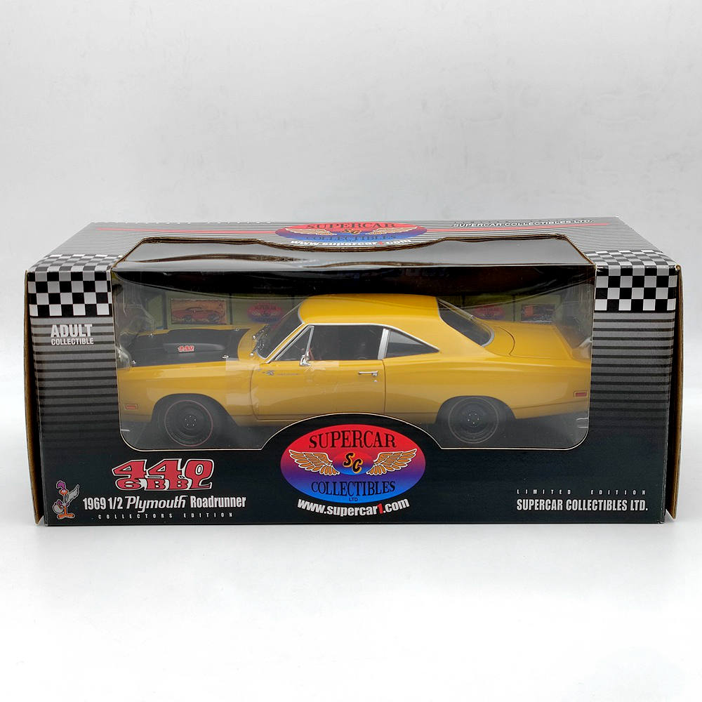 1:18 SUPERCAR Plymouth Roadrunner 1969 1/2 440 6BBL VERSION #29555P Diecast Car Toy Gift
