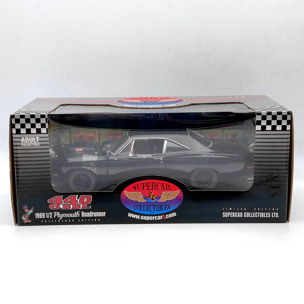 Supercar Collectibles 1/18 1969 1/2 Plymouth Roadrunner  #29554PDiecast Model Car Limited Edition Collection Auto Toys Black Gift