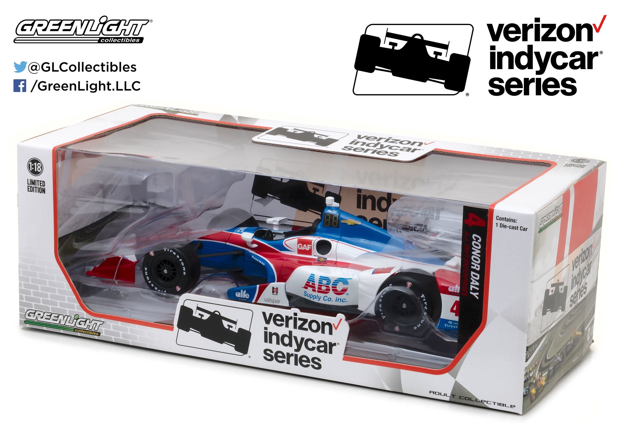 GreenLight 1:18 2017 Indycar Series #4 Conor Daly / A. J. Foyt Enterprises, ABC Supply 11008