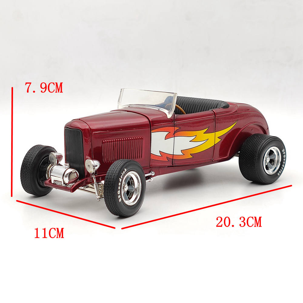 1/18 Mac Tools Funny Car FOOSE DESIGN 1932 Ford Highboy ConvertibleDiecast Model Car Limited Edition Collection Auto Toys Red Christmas Gifts