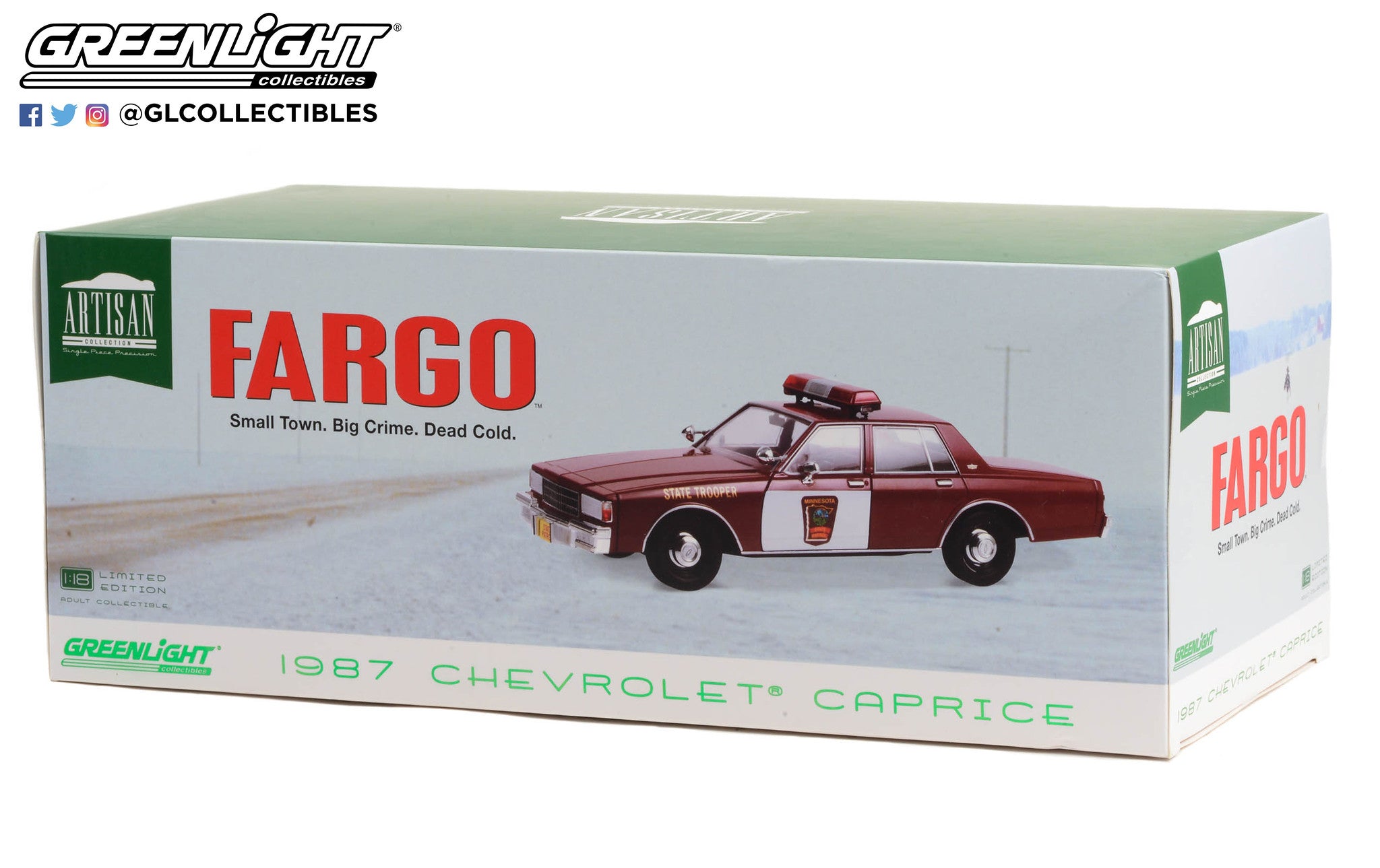 GreenLight 1:18 Artisan Collection - Fargo (1996) - 1987 Chevrolet Caprice - Minnesota State Trooper 19125