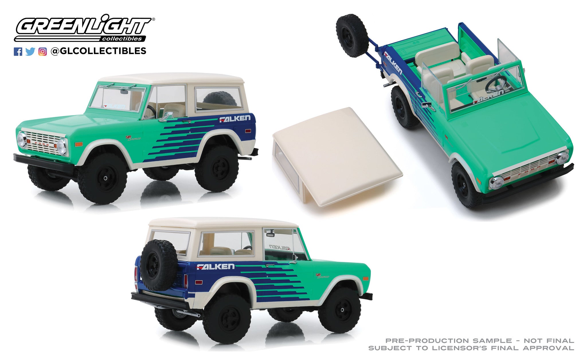 GreenLight 1:18 Artisan Collection - 1976 Ford Bronco - Falken Tires 19070