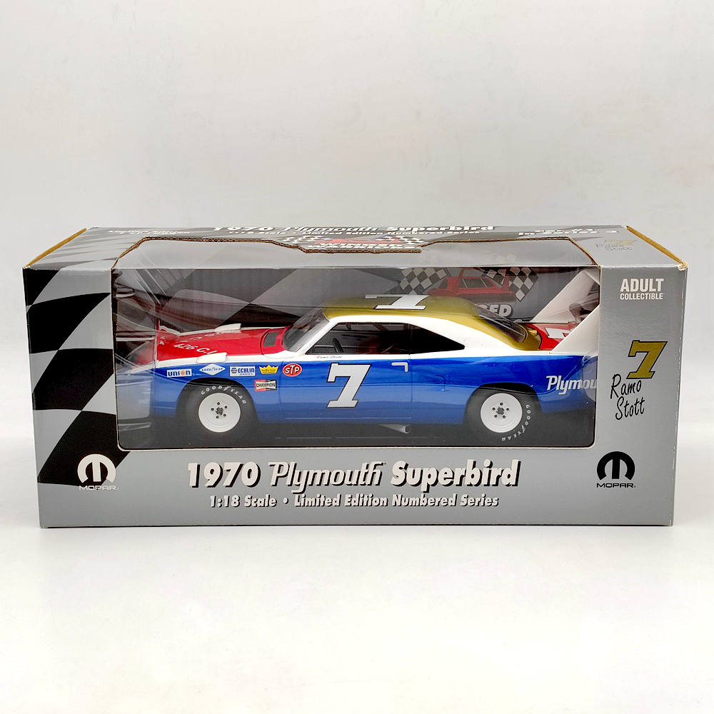 1:18 Supercar 1970 Plymouth Superbird Ramo Stott #7 WINGED WARRIORS Diecast Toy Car Gift