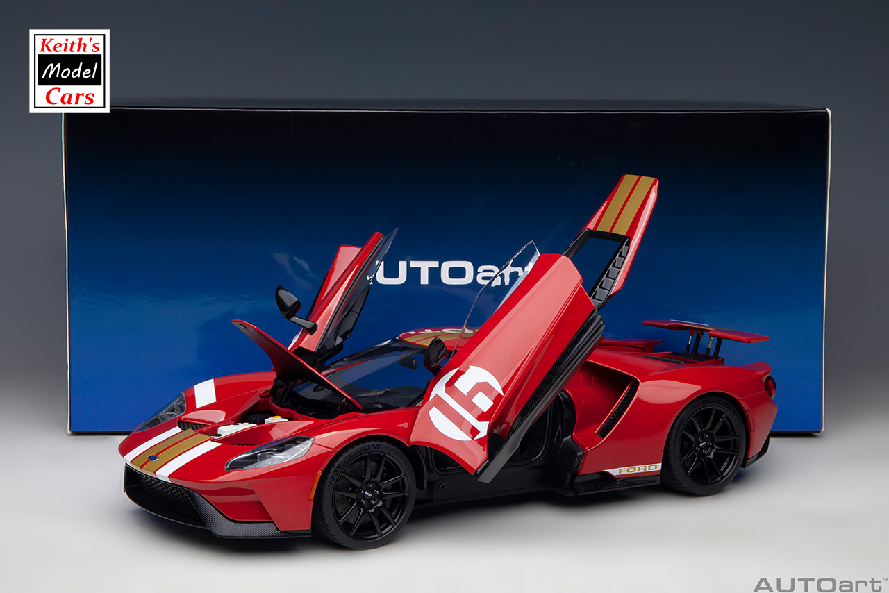 [1/18 Scale] Ford GT 2022 Alan Mann Heritage Edition (Alan Mann Red) by AUTOart Models