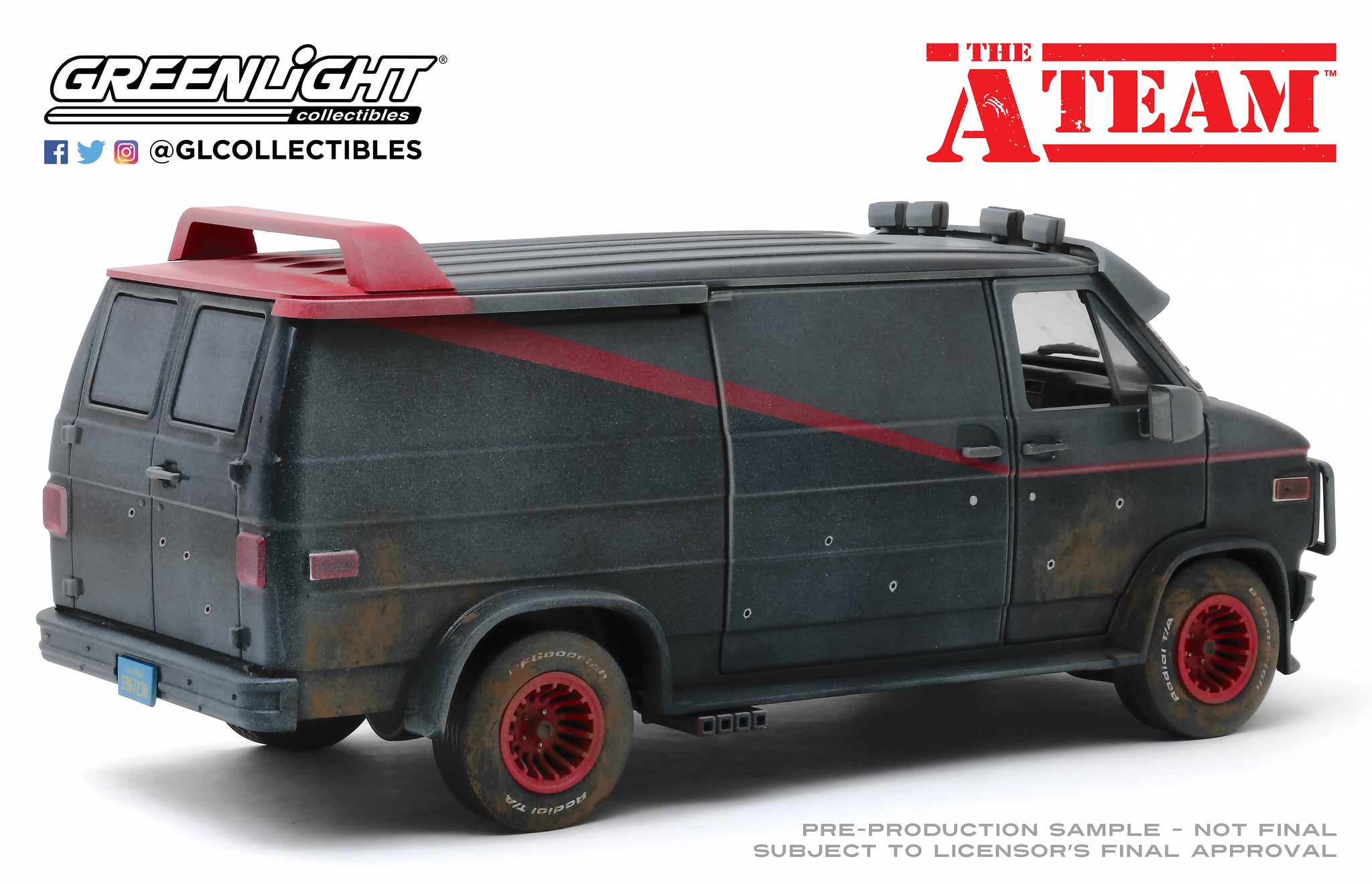 GreenLight 1:18 The A-Team (1983-87 TV Series) - 1983 GMC Vandura (Weathered Version with Bullet Holes) 13567