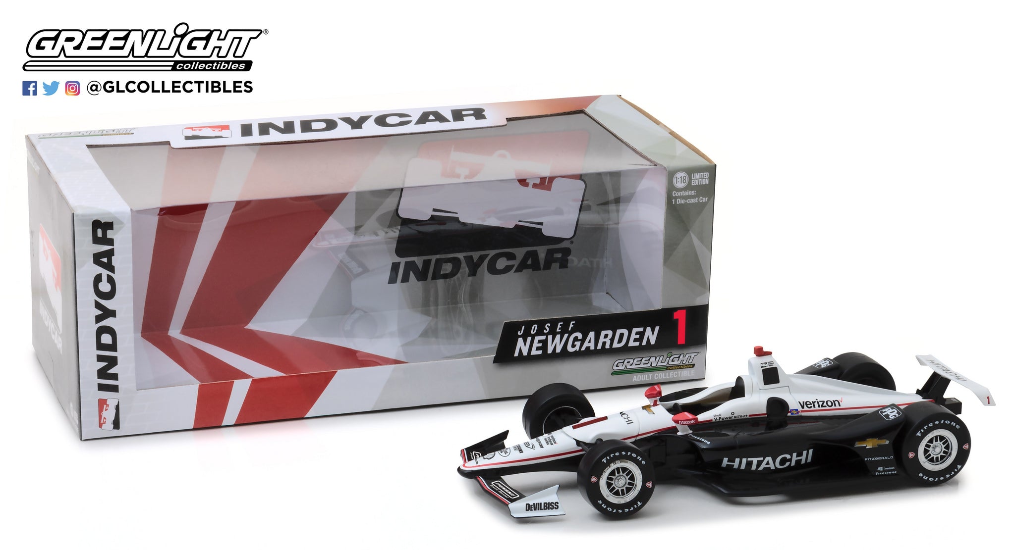 GreenLight 1:18 IndyCar Series 2018 #1 Josef Newgarden / Team Penske Hitachi 11030