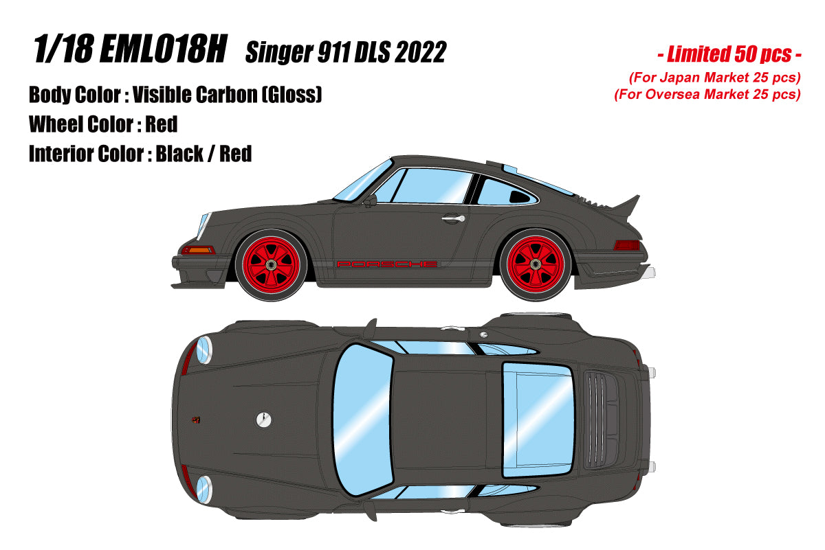 *PREORDER* Make Up Co., Ltd / Eidolon 1:18 Porsche Singer 911 DLS 2022 Matte Visible Carbon