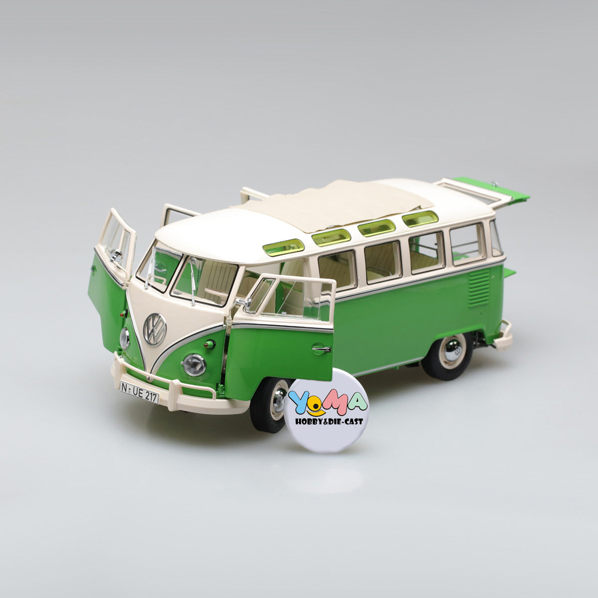 Schuco 1:18 Volkswagen T1b Samba green/white 450028600