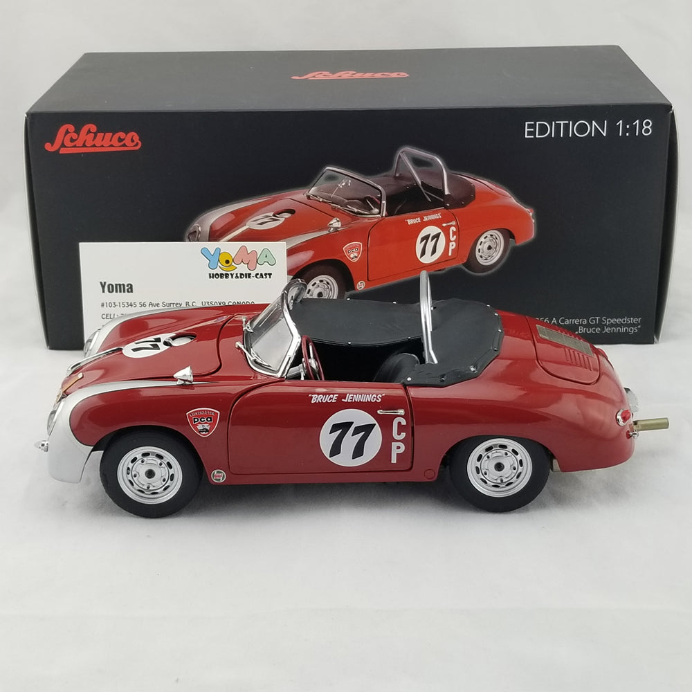 Schuco 1:18 Porsche 356A Speedster #77 Bruce Jennings 450030700
