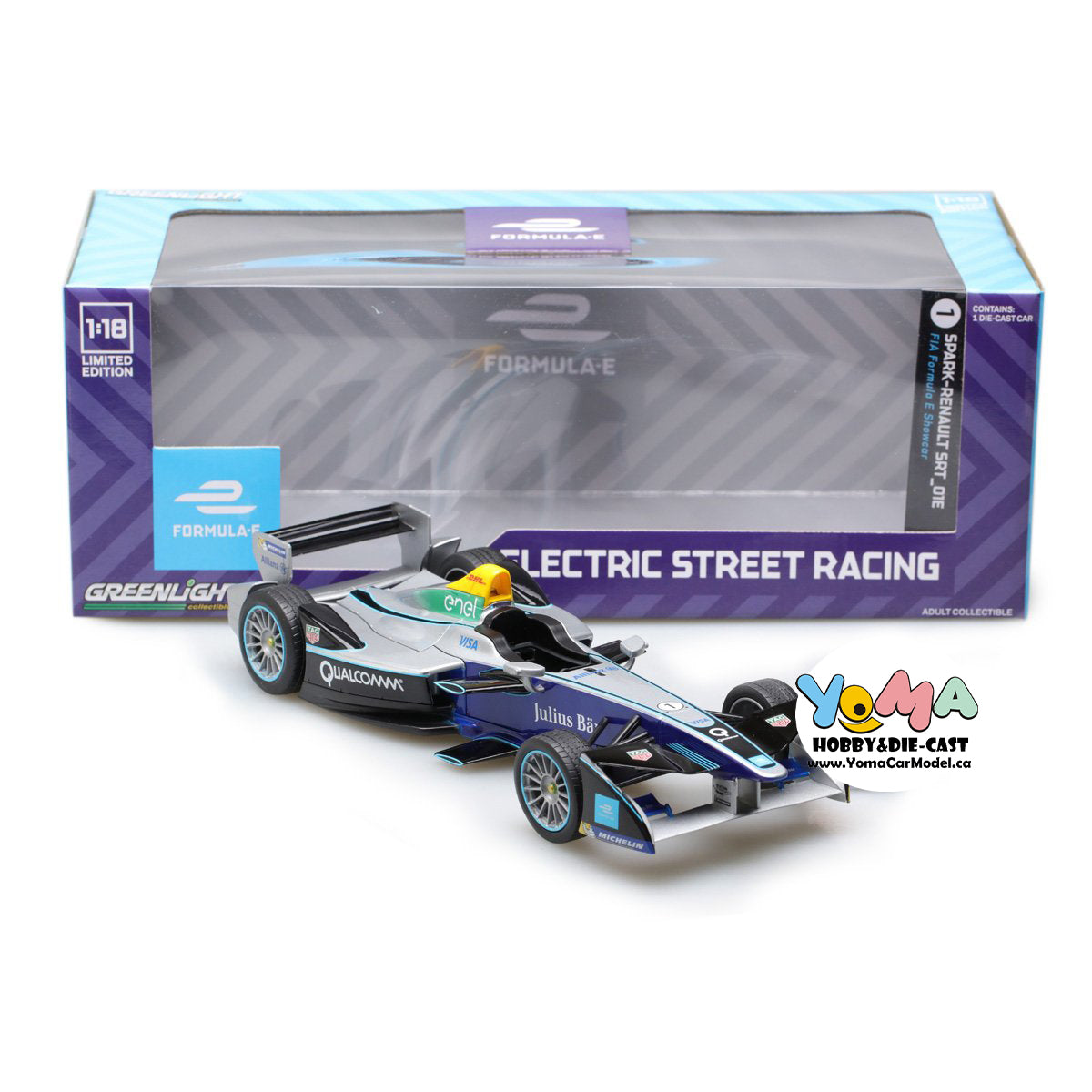 GreenLight 1:18 2018 ABB FIA #1 Formula E Spark-Renault SRT_01E Show Car 18110