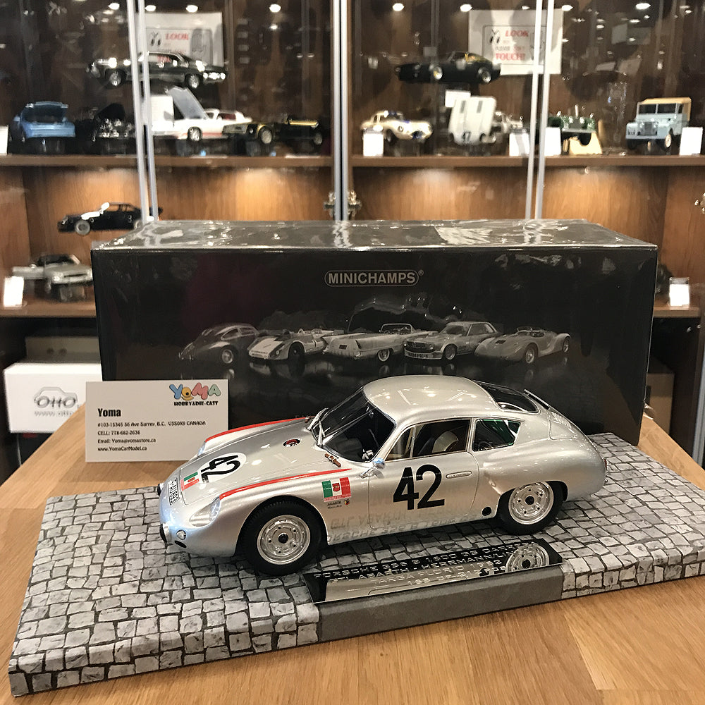 Minichamps 1:18 Porsche 356 B 1600 GS Carrera GTL Abarth Herrmann/Linge #42 Targa Florio 1962 107626842