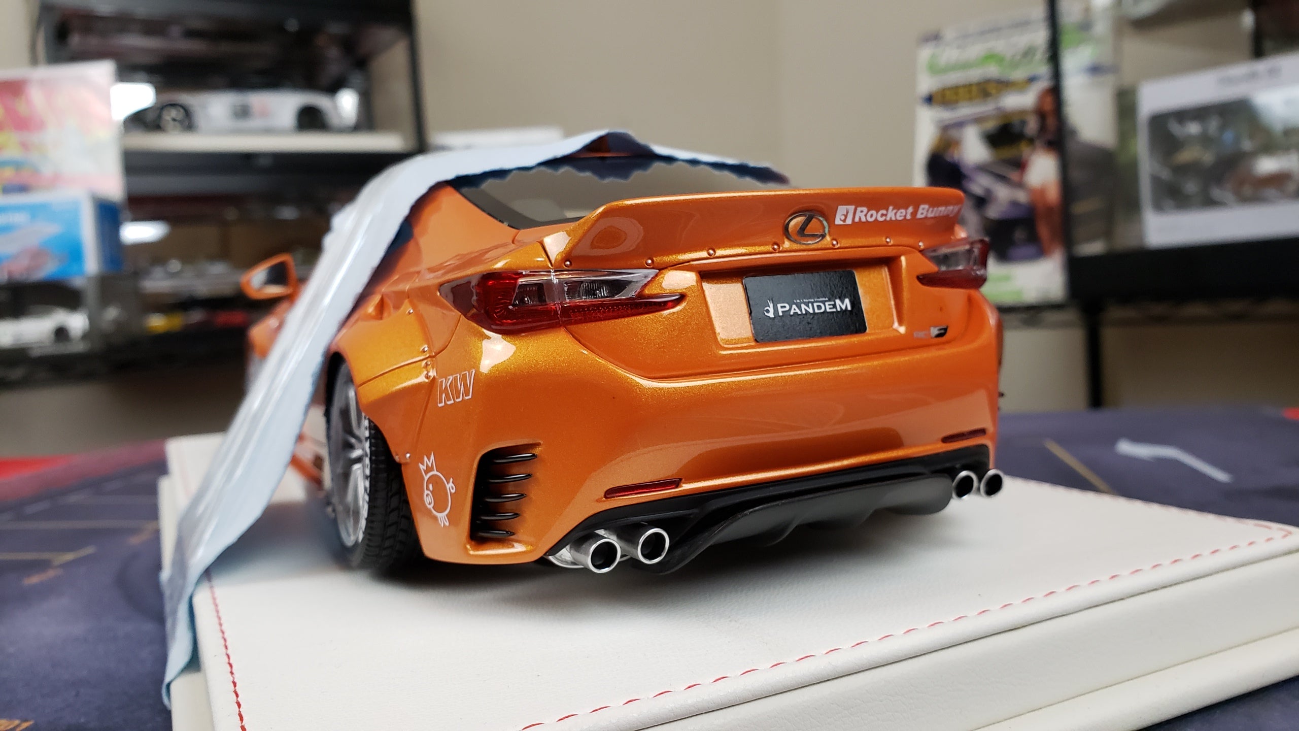 One Model 1:18 Lexus RC Rocket Bunny Edition in Orange