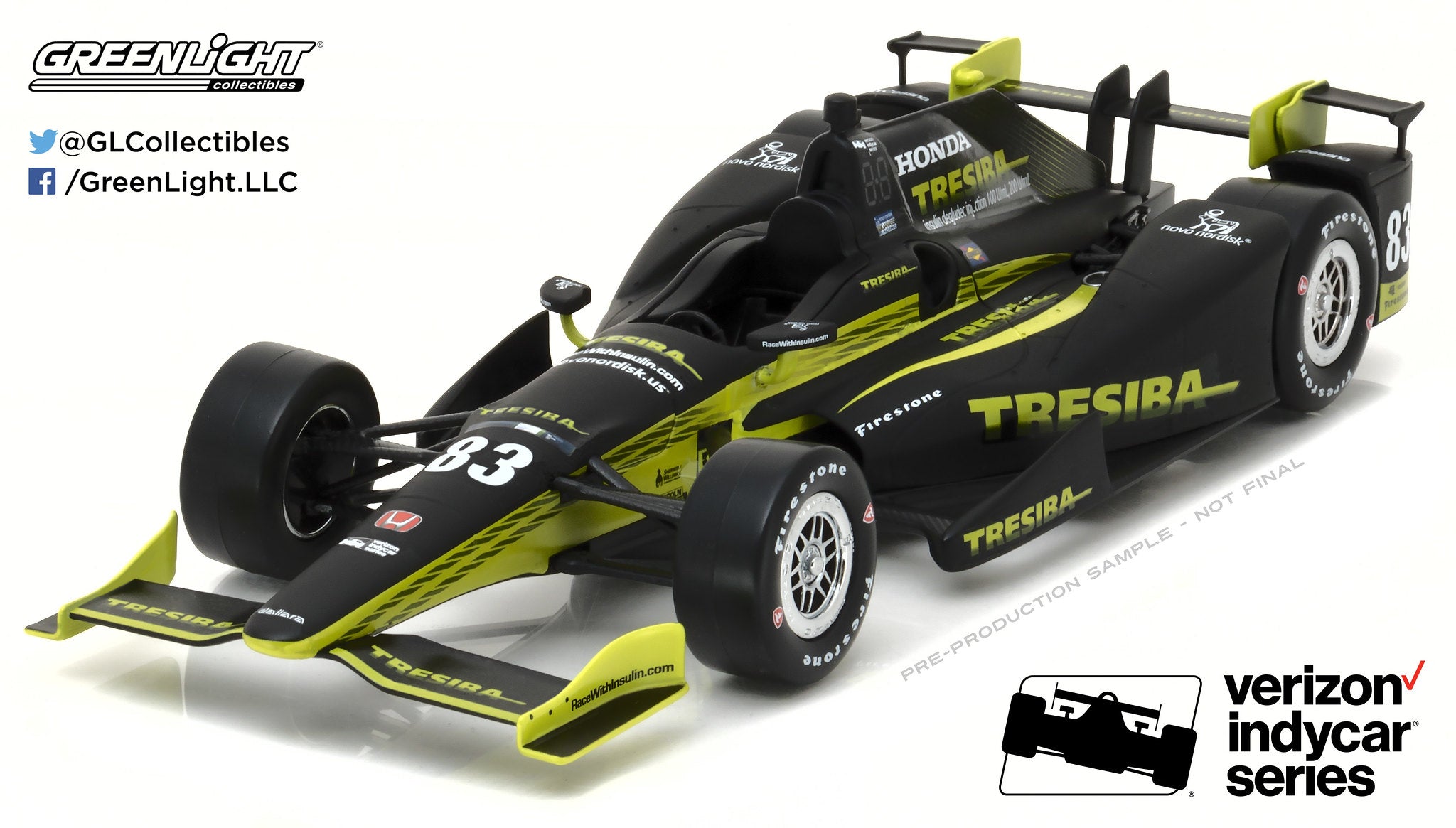GreenLight 1:18 2017 IndyCar Series #83 Charlie Kimball / Chip Ganassi Racing, Tresiba 11012