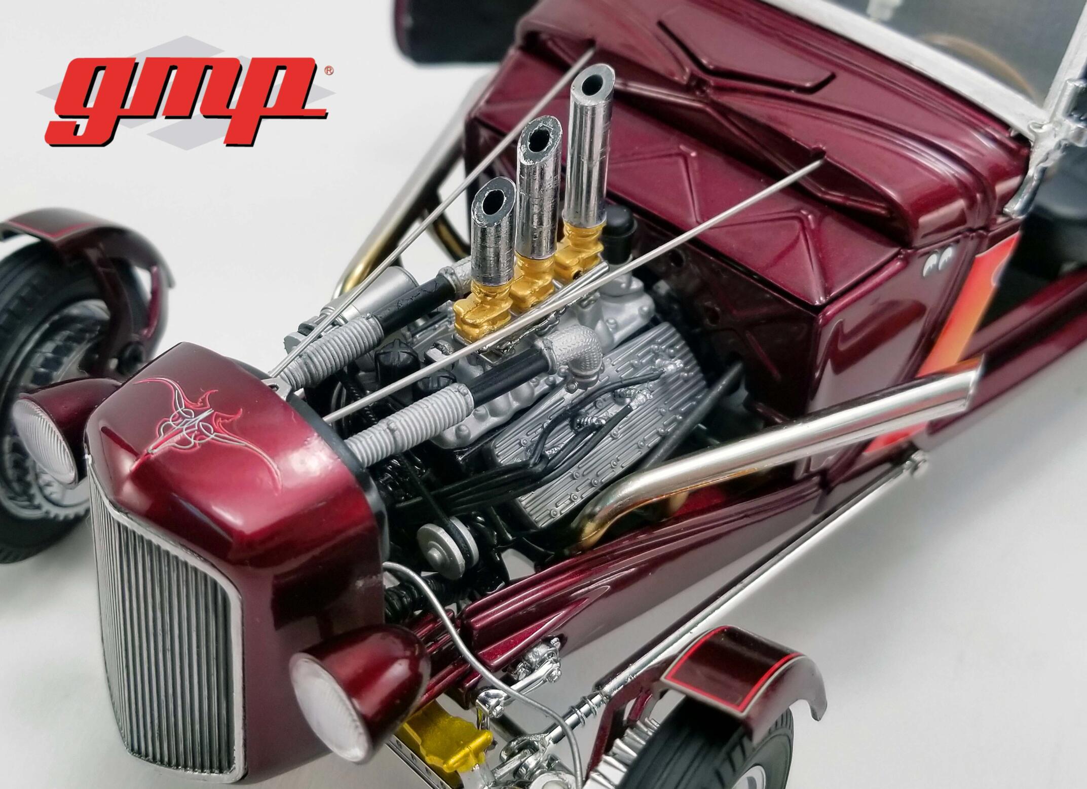 GMP 1:18 GMP 1934 Hot Rod Roadster - Brandywine Metallic with Flames GMP-18926