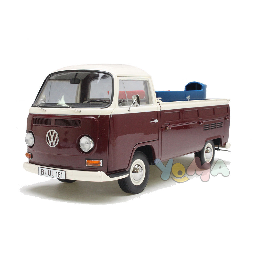 Schuco 1:18 Volkswagen T2A Platform truck with Soap Boxes white / red / blue 450018200