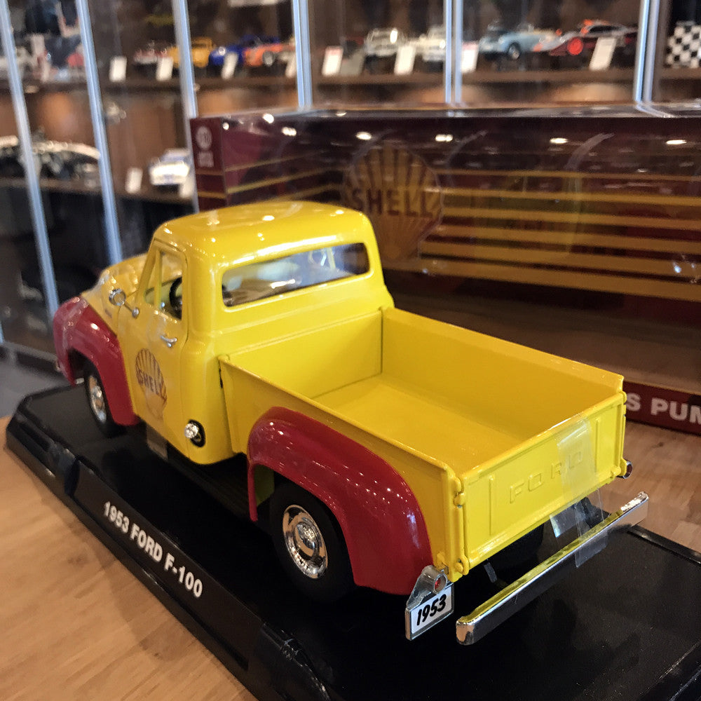 GreenLight 1:18 1953 Ford F-100 Truck Shell Oil & Gas Pump Yellow 12983