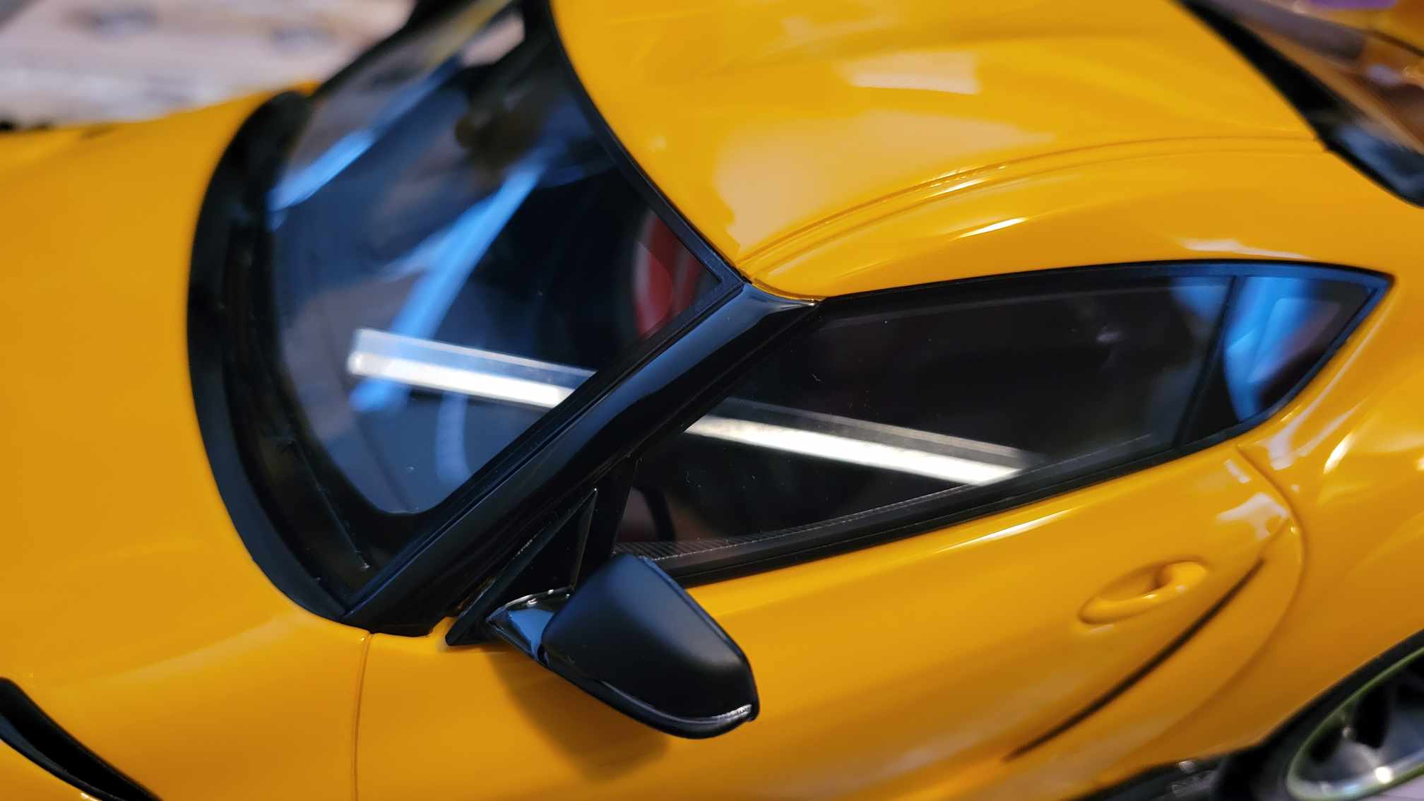 Make Up Co., Ltd / IDEA 1:18 Toyota GR Supra TOM'S Edition 2020 in Lightning Yellow (OPEN BOX ITEM)