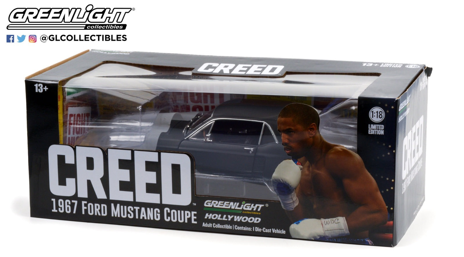 GreenLight 1:18 Creed (2015) - Adonis Creed s 1967 Ford Mustang Coupe - Matte Black 13611