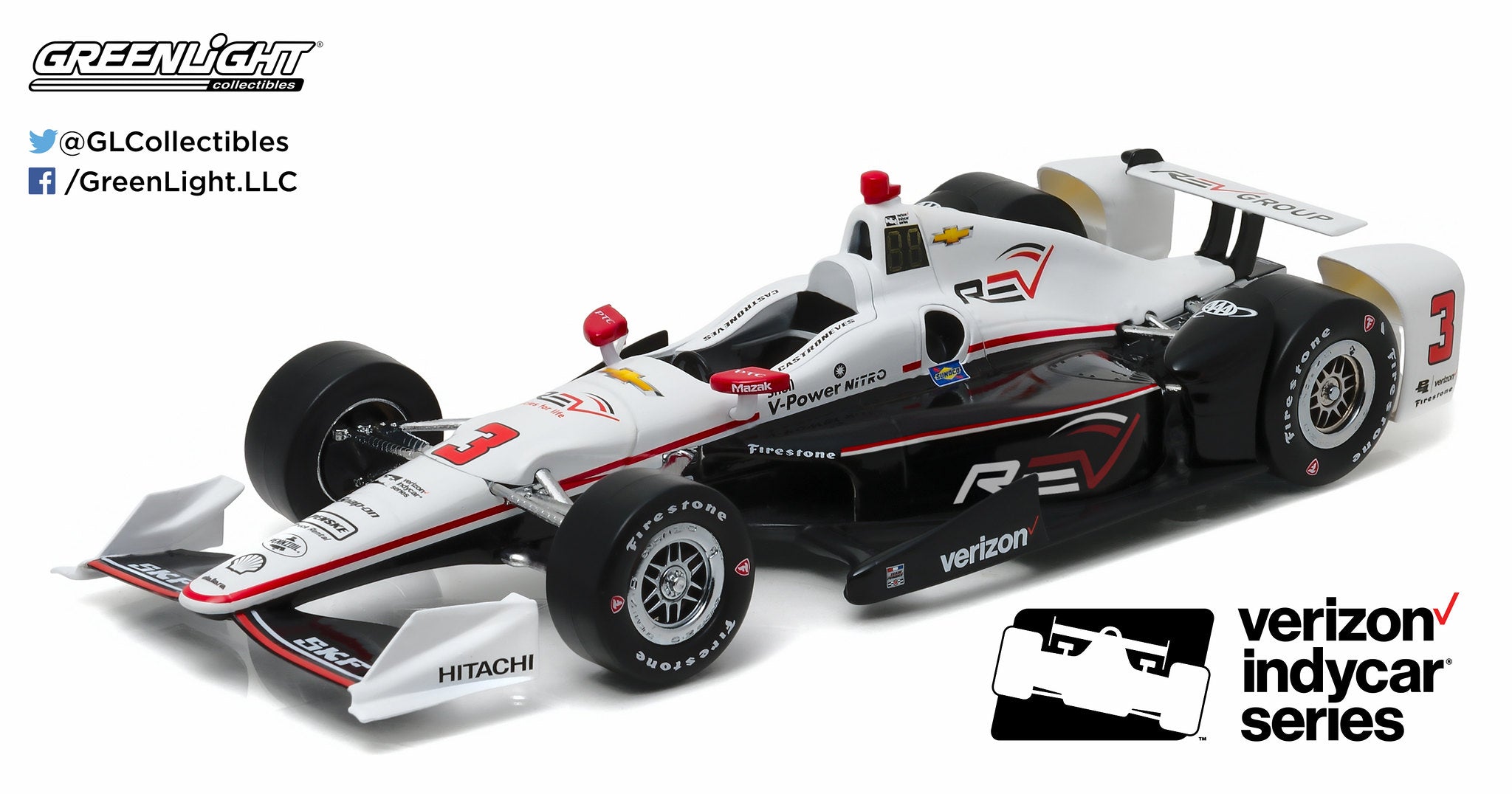 GreenLight 1:18 2016 IndyCar Series #3 Helio Castroneves / Penske Racing, REV Recreation Group 10994