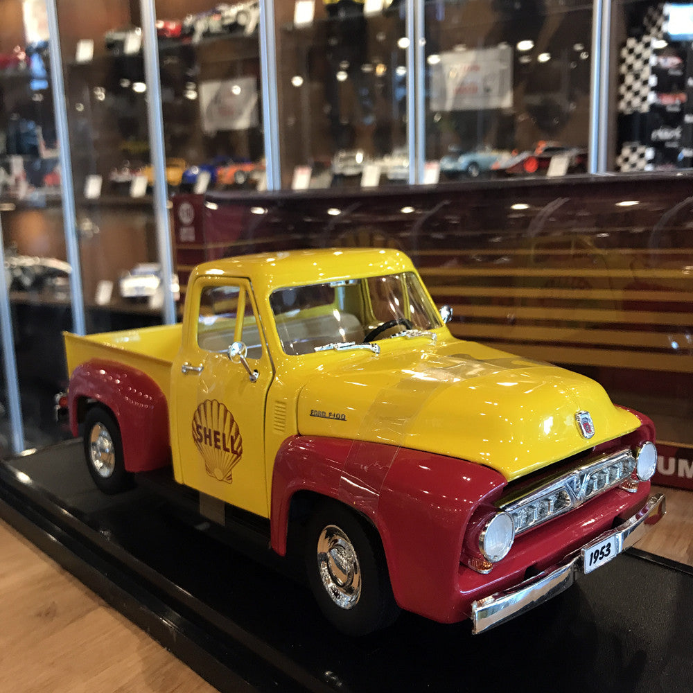 GreenLight 1:18 1953 Ford F-100 Truck Shell Oil & Gas Pump Yellow 12983