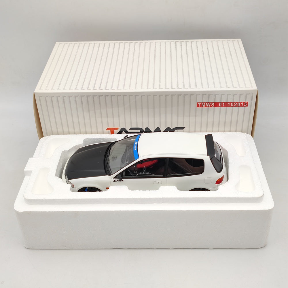 Tarmac Works 1/18 Honda Civic EG6 Spoon White Resin Model Car Collection Gifts